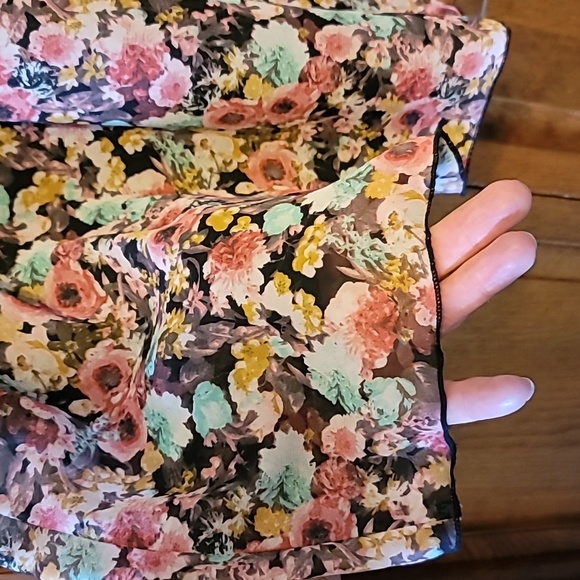 Speechless 2X floral dress sheer long sleeves elastic waist whimsigoth - Picture 4 of 10